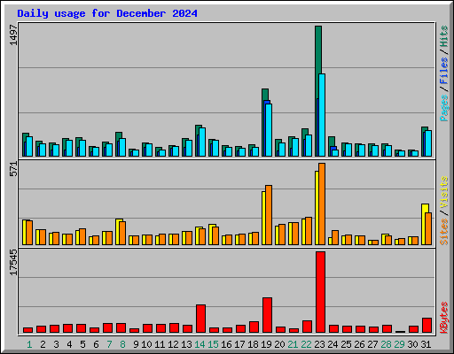 Daily usage for December 2024