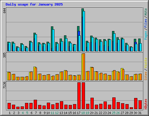 Daily usage for January 2025